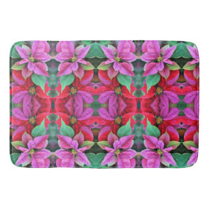 Badmat Roze & Rode Poinsettias