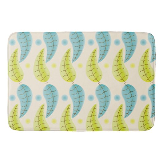 badmat van Chartreuse en Aqua-bladeren (Voorkant)