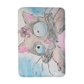 Badmat, Vette Kitty Waterverf Badmat (Voorkant Verticaal)