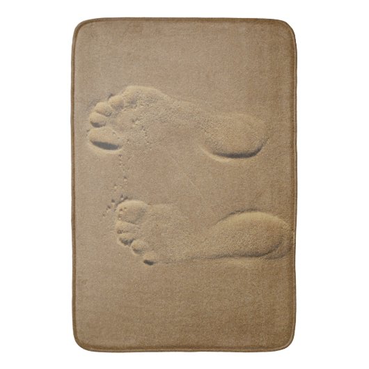 Badmat - Voetafdrukken in het Zand (Voorkant Verticaal)