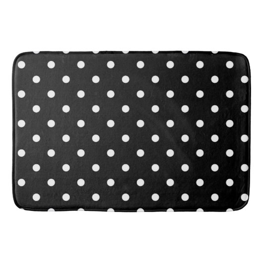 Badmat/Zwart met Witte Polka Dots Badmat (Voorkant)