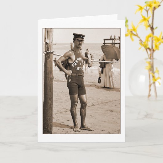 Badmeester Brighton Beach 1905 Kaart (Gele Bloem)