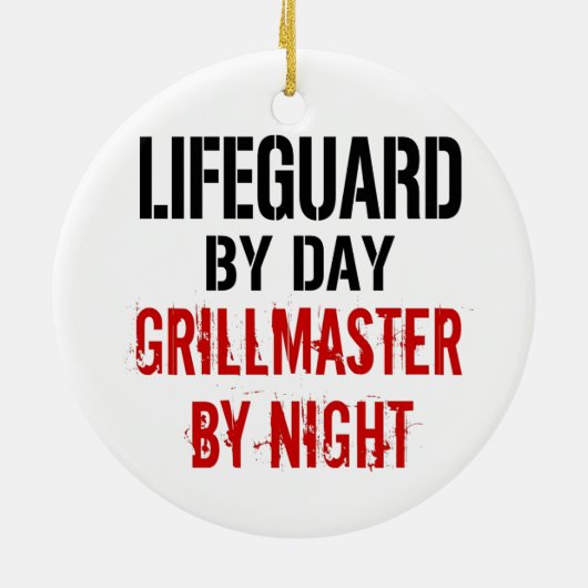 Badmeester Grillmaster Keramisch Ornament (Achterkant)