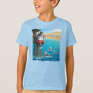 Badmeester kat gevangen door het hoge tij! t-shirt