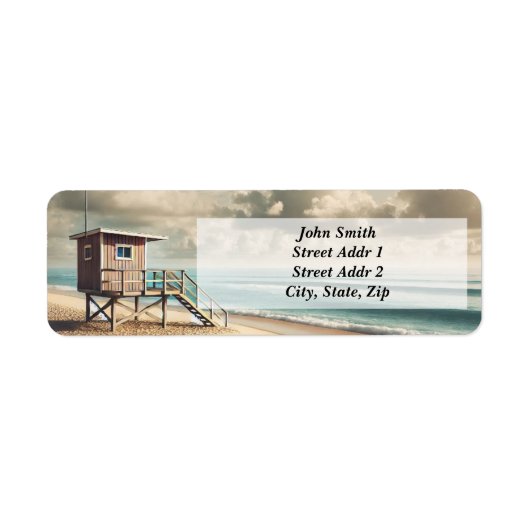 Badmeester shack kalm Beach Retour adres Label (Voorkant)