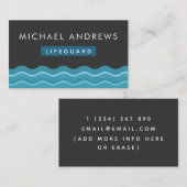 Badmeester Zwembad Water Golven Eenvoudige Minimal Visitekaartje (Voorkant / Achterkant)