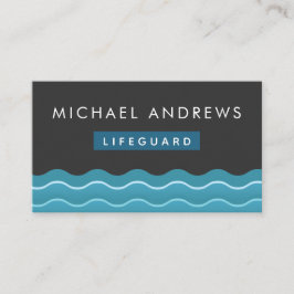 Badmeester Zwembad Water Golven Eenvoudige Minimal Visitekaartje