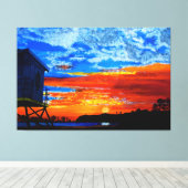 Badmeesters zonsondergang canvas afdruk (Insitu (Houten vloer))