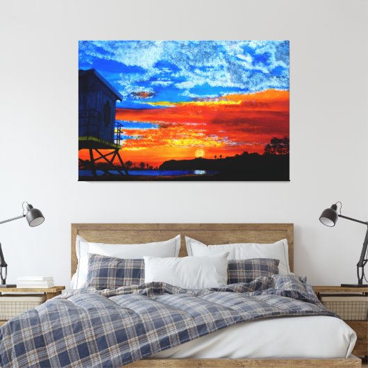 Badmeesters zonsondergang canvas afdruk (Insitu (Slaapkamer))