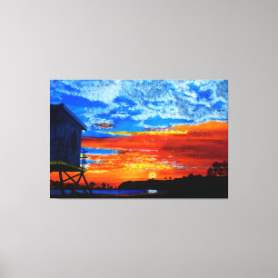 Badmeesters zonsondergang canvas afdruk