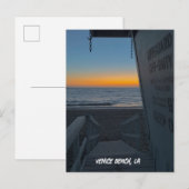 Badmeestertoren bij zonsondergang - Venice Beach,  Briefkaart (Voorkant / Achterkant)