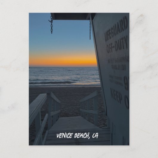 Badmeestertoren bij zonsondergang - Venice Beach,  Briefkaart (Voorkant)