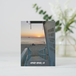 Badmeestertoren bij zonsondergang - Venice Beach,  Briefkaart
