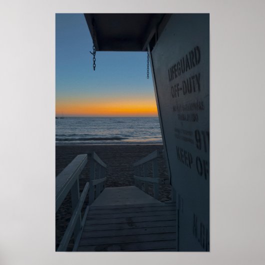 Badmeestertoren bij zonsondergang - Venice Beach, Poster (Voorkant)