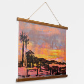 Badmeestertoren op doho"doheny st beach, hangend wandkleed (Gebogen)