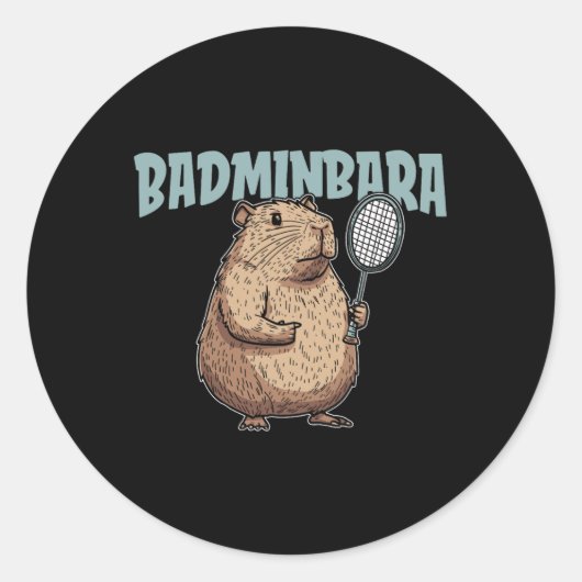 Badminbara Shuttle Racquet - Team Badminton Capyba Ronde Sticker (Voorkant)