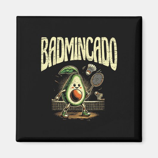 Badmincado badmintonspeler shuttle magneet (Voorkant)