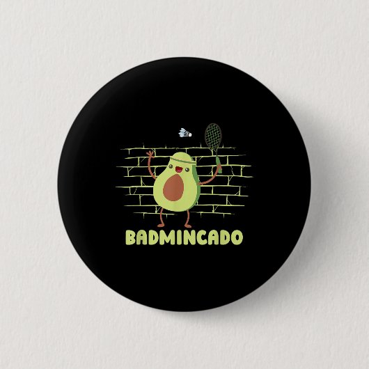 Badmincado - Racket Grappige Speler Game Wedstrijd Ronde Button 5,7 Cm (Voorkant)