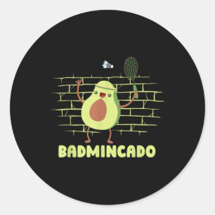 Badmincado - Racket Grappige Speler Game Wedstrijd Ronde Sticker