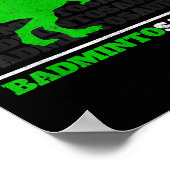 Badminto Saurus Rex Birdie Shuttle Dino Badminton  Poster (Hoek)