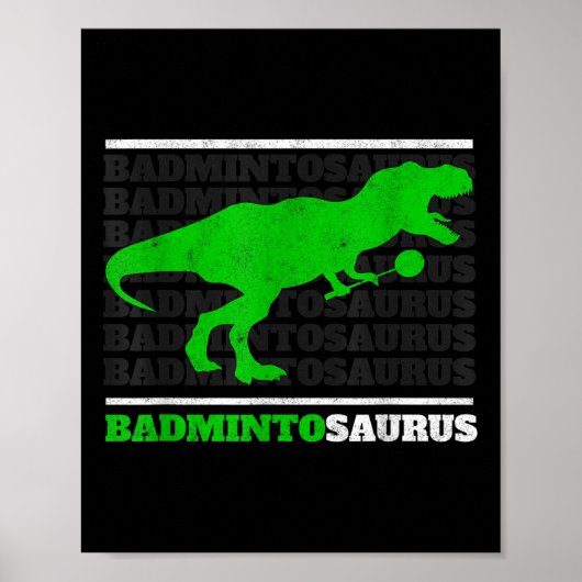 Badminto Saurus Rex Birdie Shuttle Dino Badminton  Poster (Voorkant)