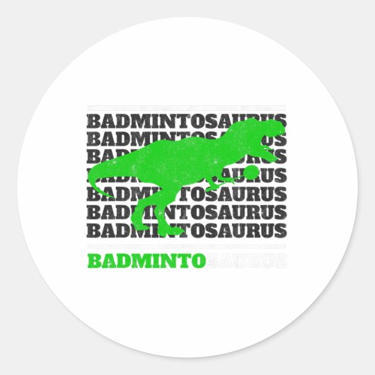 Badminto Saurus Rex Birdie Shuttle Dino Badminton Ronde Sticker (Voorkant)