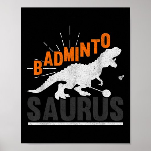 Badminto Saurus Rex Birdie Shuttle Dinosaur Badmin Poster (Voorkant)
