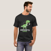 Badminto Saurus Rex Birdie Shuttlecock Dinosaur Ba T-shirt (Voorkant volledig)
