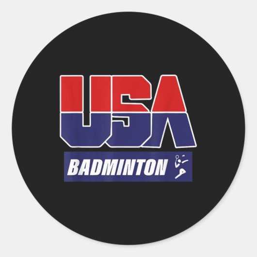 Badminton 2021 Usa  Ronde Sticker (Voorkant)