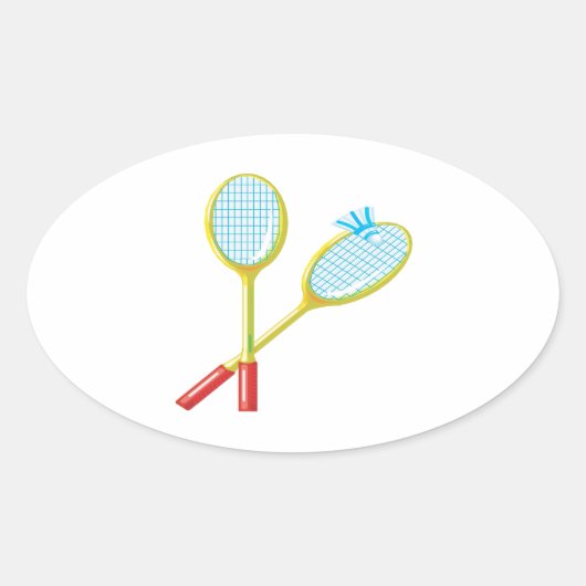 Badminton 3 ovale sticker (Voorkant)