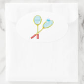 Badminton 3 ovale sticker (Tas)