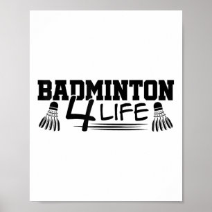 Badminton 4 Life Grafische Badminton Speler Shuttl Poster
