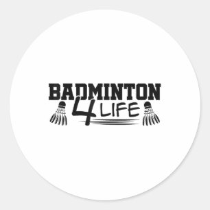 Badminton 4 Life Grafische Badminton Speler Shuttl Ronde Sticker