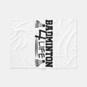 Badminton 4 Life Graphic Badminton Player Shuttle  Fleece Deken (Voorkant (Horizontaal))
