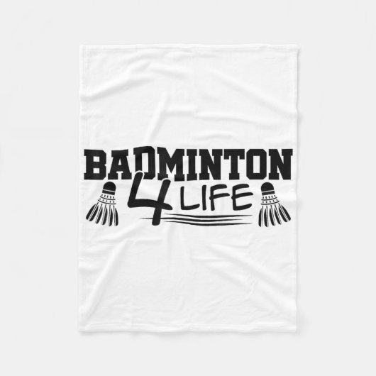 Badminton 4 Life Graphic Badminton Player Shuttle  Fleece Deken (Voorkant)