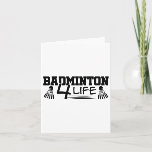 Badminton 4 Life Graphic Badminton Player Shuttle Kaart (Voorkant)
