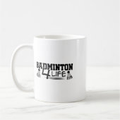 Badminton 4 Life Graphic Badminton Player Shuttle Koffiemok (Links)