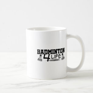 Badminton 4 Life Graphic Badminton Player Shuttle Koffiemok