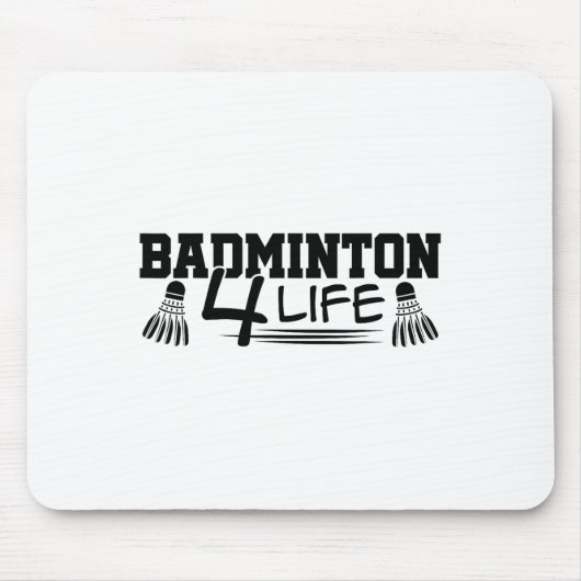 Badminton 4 Life Graphic Badminton Player Shuttle Muismat (Voorkant)