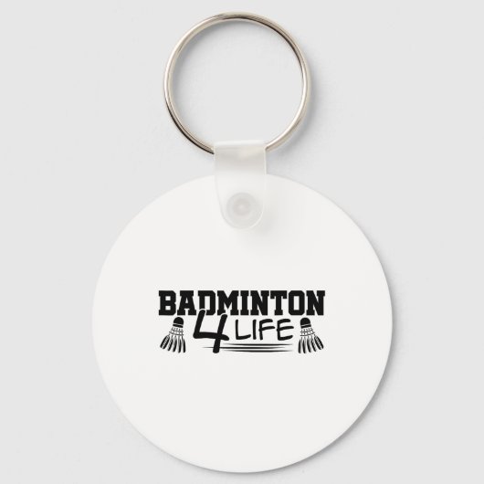 Badminton 4 Life Graphic Badminton Player Shuttle Sleutelhanger (Voorkant)