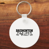 Badminton 4 Life Graphic Badminton Player Shuttle Sleutelhanger (Voorkant)