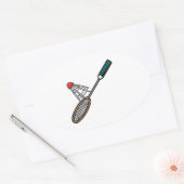 Badminton 4 ovale sticker (Envelop)
