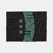 Badminton All Green Stars Klik Retro Varsity Text Fleece Deken (Voorkant (Horizontaal))