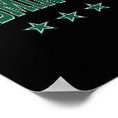 Badminton All Green Stars Klik Retro Varsity Text Poster (Hoek)