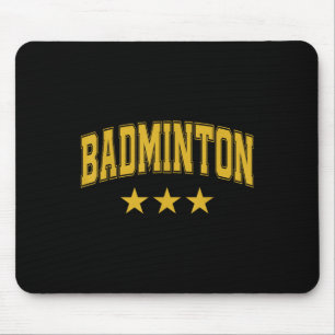 Badminton Alle Gele Sterren Clic Retro Varsity Tek Muismat