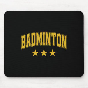Badminton Alle gele sterren Klik Retro Varsity Tek Muismat