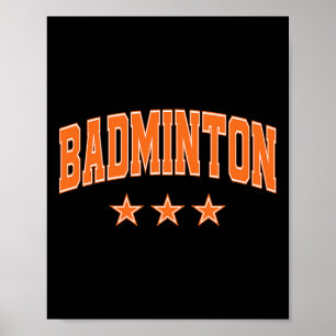Badminton Alle Oranje Sterren Klikken Retro Varsit Poster