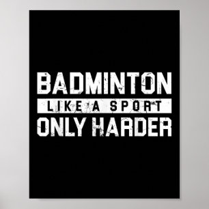 Badminton als een sport alleen harder shuttle ontw poster