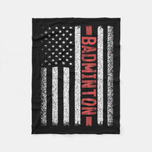 Badminton Amerikaanse Vlag 4 juli Badminton Spelen Fleece Deken