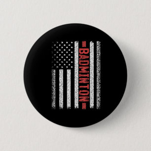 Badminton Amerikaanse Vlag 4e Juli Badminton Spele Ronde Button 5,7 Cm